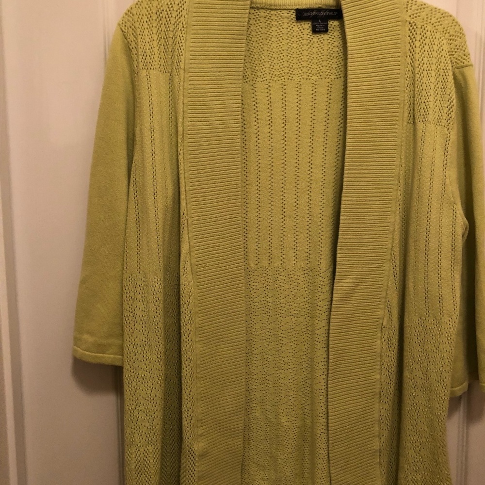Designer Originals 3/4 length, open front cardigan